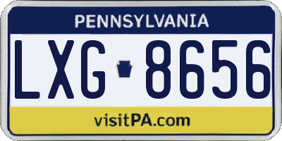 PA license plate LXG8656