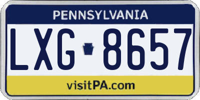 PA license plate LXG8657