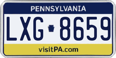 PA license plate LXG8659