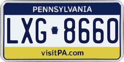 PA license plate LXG8660