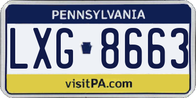 PA license plate LXG8663