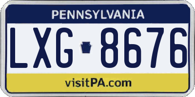 PA license plate LXG8676