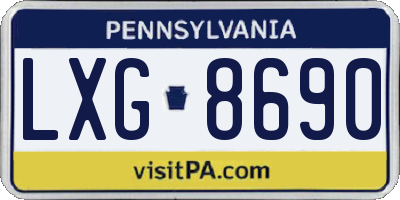 PA license plate LXG8690