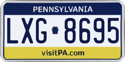 PA license plate LXG8695