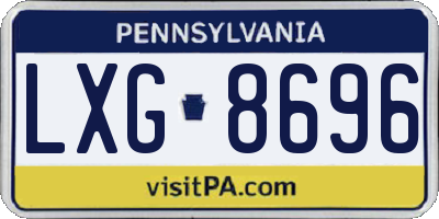 PA license plate LXG8696