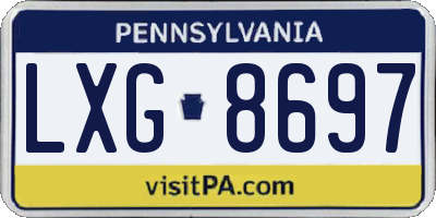 PA license plate LXG8697