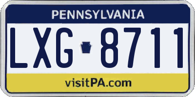 PA license plate LXG8711