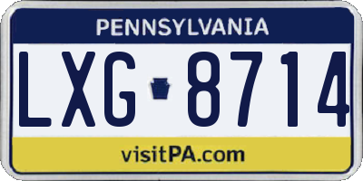 PA license plate LXG8714