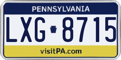 PA license plate LXG8715