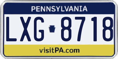 PA license plate LXG8718