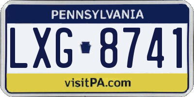 PA license plate LXG8741