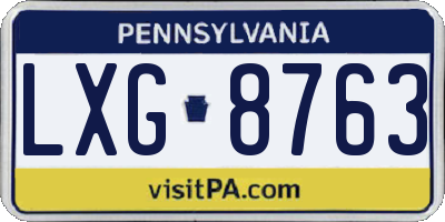 PA license plate LXG8763
