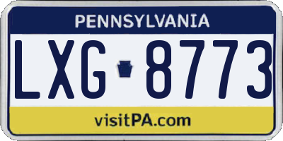 PA license plate LXG8773