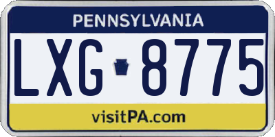 PA license plate LXG8775
