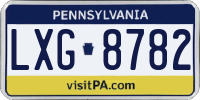 PA license plate LXG8782