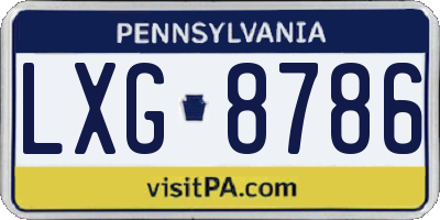 PA license plate LXG8786