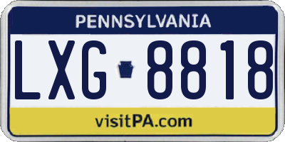PA license plate LXG8818