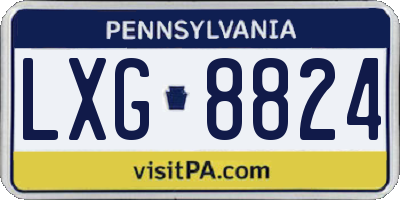 PA license plate LXG8824