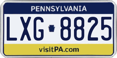 PA license plate LXG8825