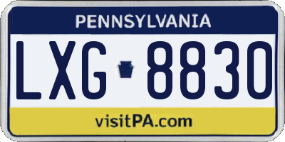 PA license plate LXG8830