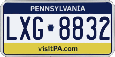 PA license plate LXG8832
