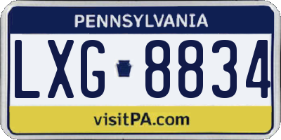 PA license plate LXG8834