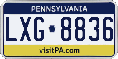 PA license plate LXG8836