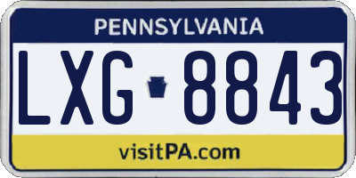 PA license plate LXG8843