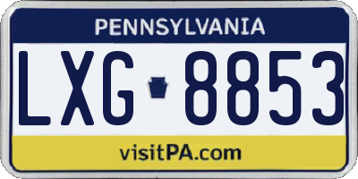 PA license plate LXG8853