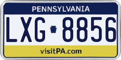 PA license plate LXG8856