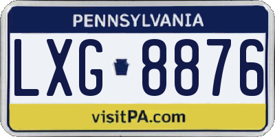 PA license plate LXG8876