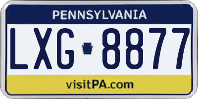PA license plate LXG8877