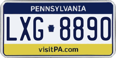 PA license plate LXG8890
