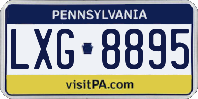 PA license plate LXG8895
