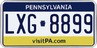PA license plate LXG8899