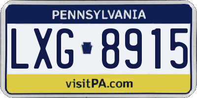 PA license plate LXG8915