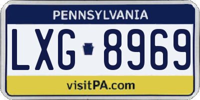 PA license plate LXG8969