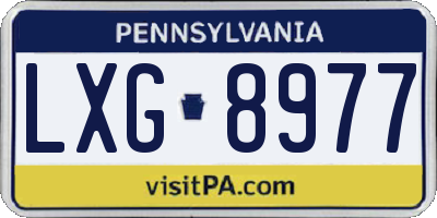 PA license plate LXG8977