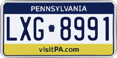 PA license plate LXG8991