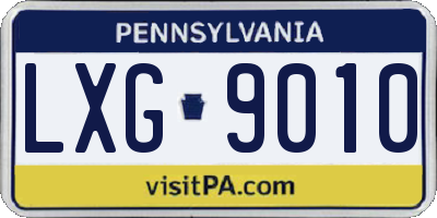 PA license plate LXG9010