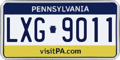 PA license plate LXG9011