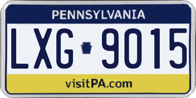 PA license plate LXG9015