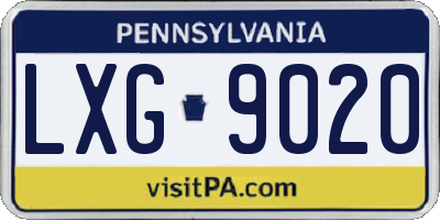 PA license plate LXG9020