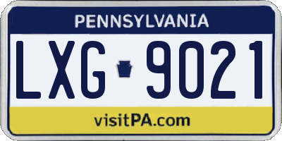 PA license plate LXG9021