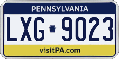 PA license plate LXG9023