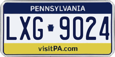 PA license plate LXG9024