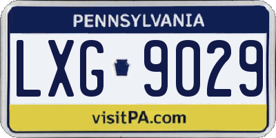 PA license plate LXG9029