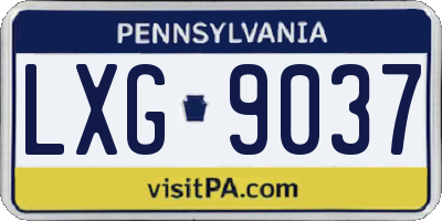 PA license plate LXG9037