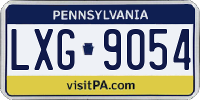 PA license plate LXG9054