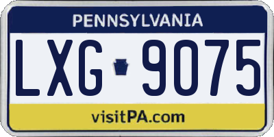 PA license plate LXG9075